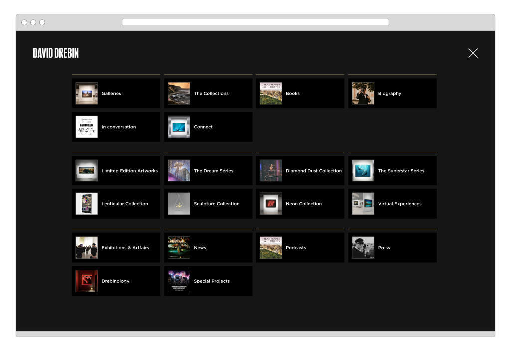 Desktop visual menu
