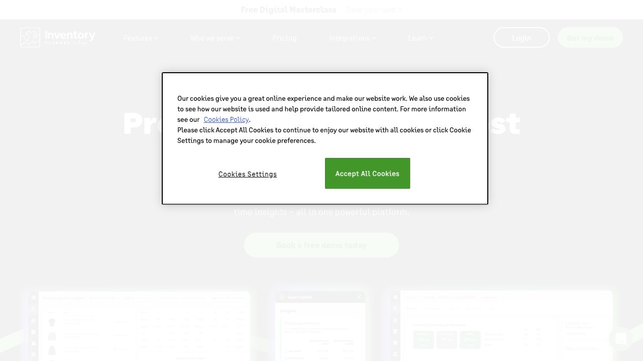 Inventory Planner homepage